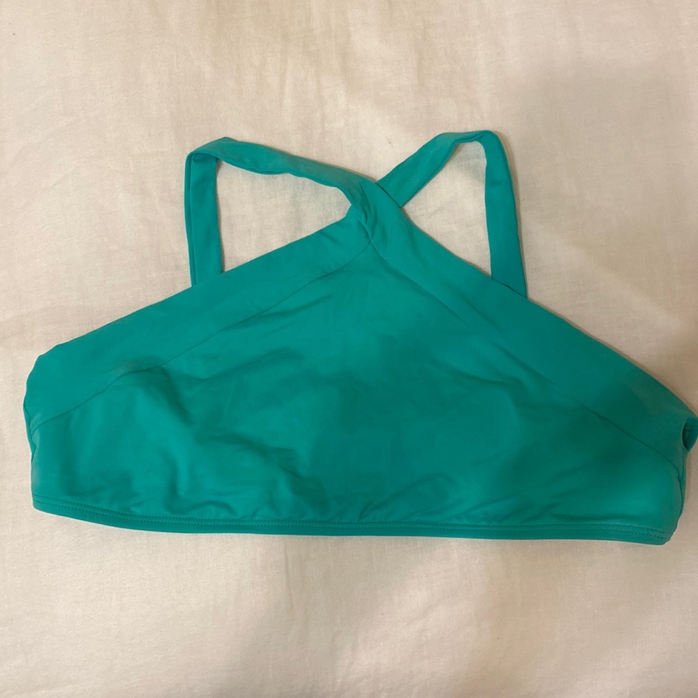 L space green halter bikini top